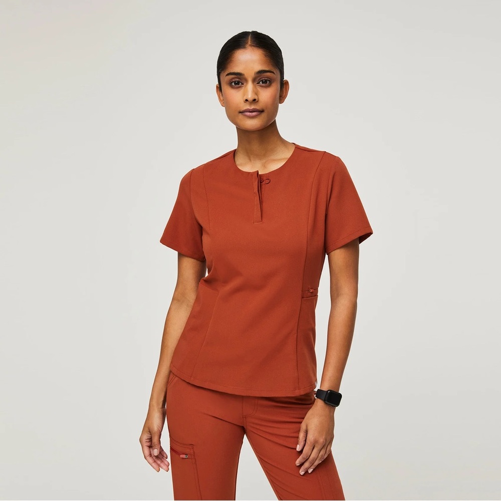 Auburn Bristol - Slim Henley Scrub Top FIGS